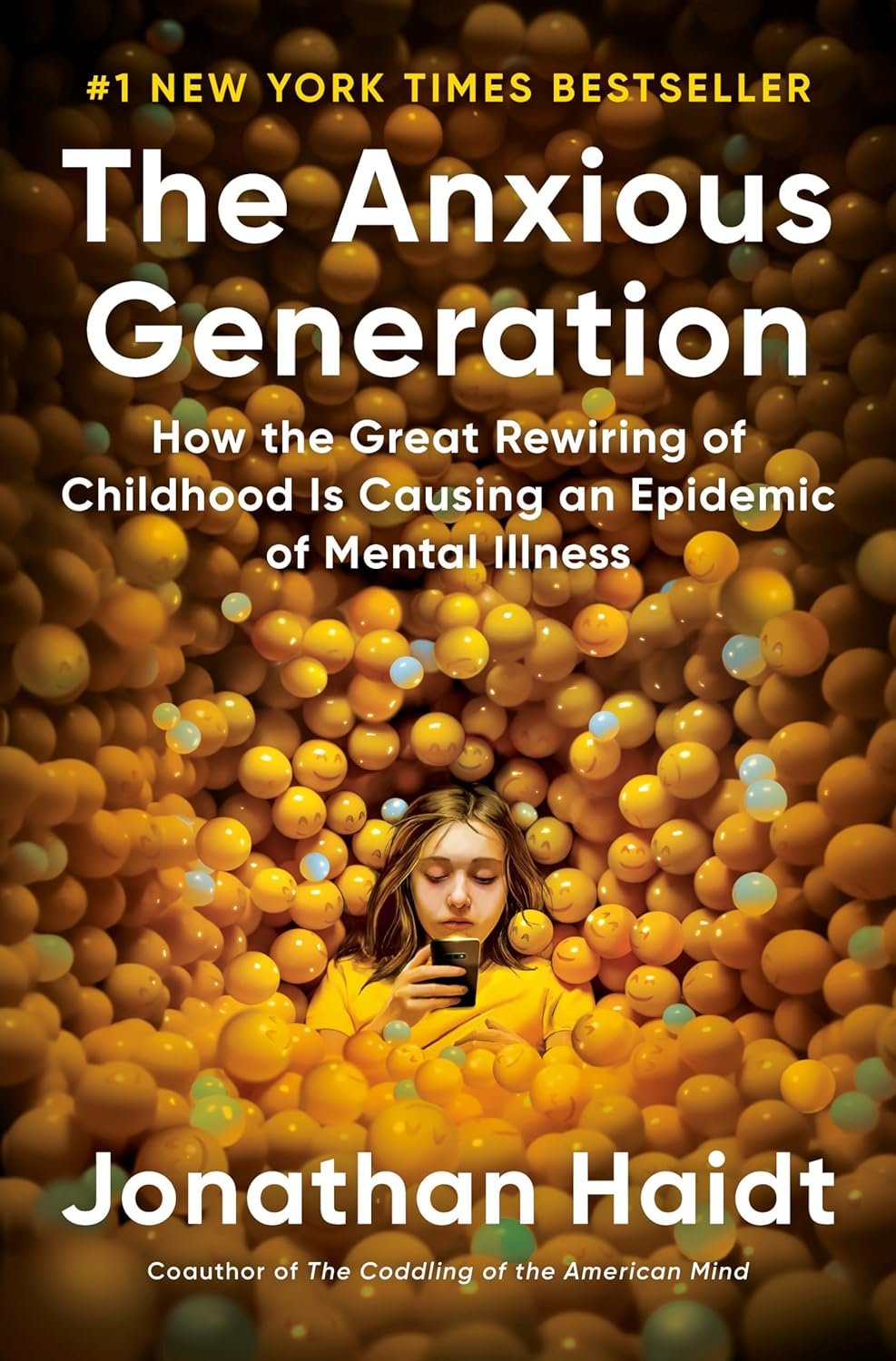 book cover for The Anxious Generation by Jonathan Haidt